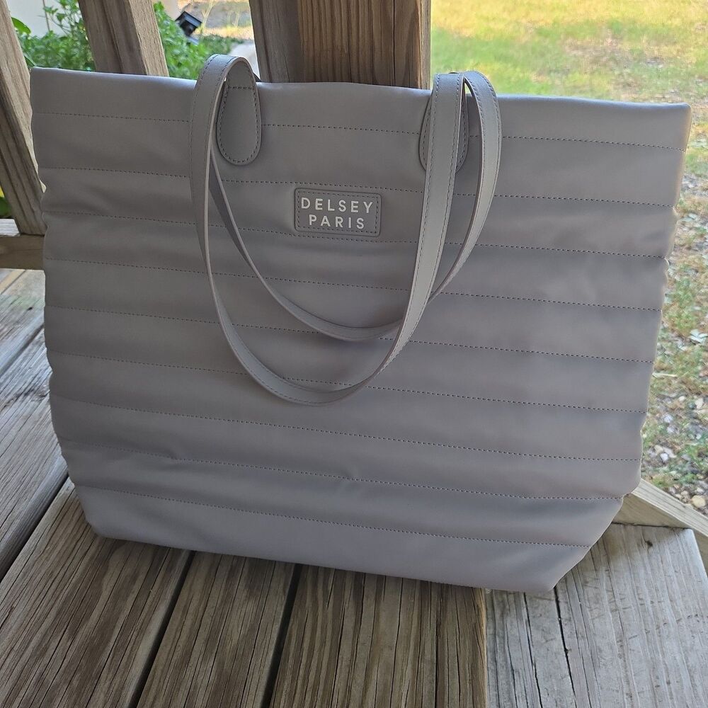Delsey Paris Cruise 3.0 Tote Laptop Puffy Light Gray Carry On Weekender
